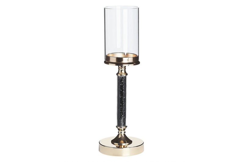 Ljusstake Abbeville Svart/guld, 13x13x41 cm, Svart/guld, 13x13x41 cm