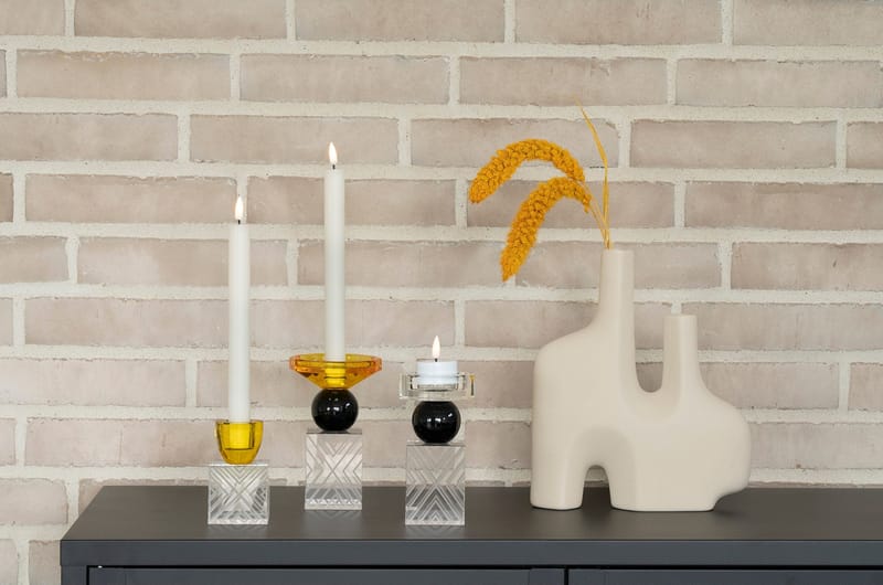 Ljusstake Bern i Glas - Svart/amber - Inredning - Ljus & dofter - Ljusstake & ljuslykta - Kandelaber & bordsljusstake