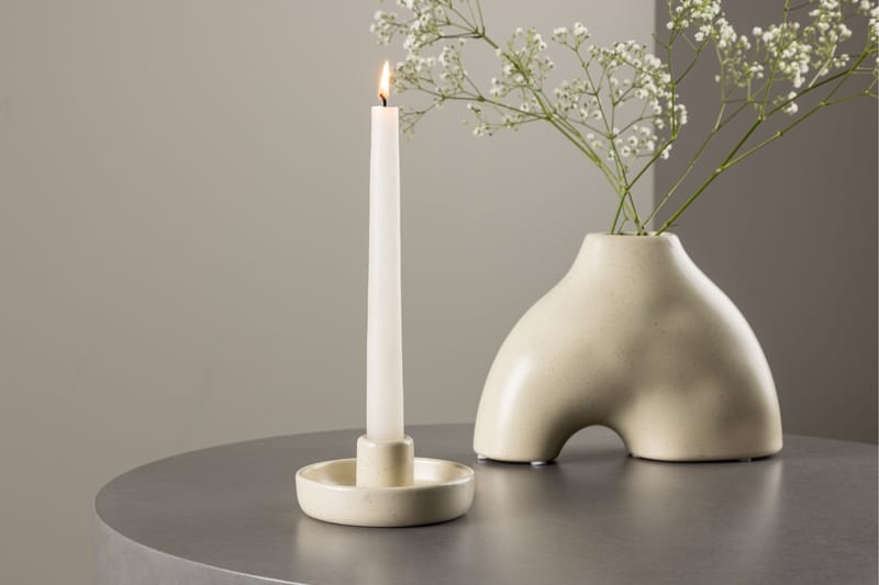 Otis Ljusstake 11x5 cm - Beige - Inredning - Ljus & dofter - Ljusstake & ljuslykta - Kandelaber & bordsljusstake