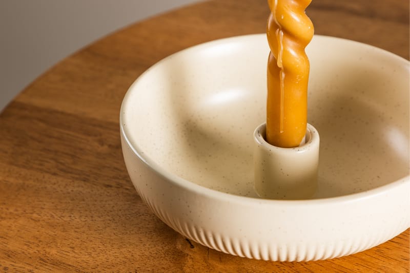 Posh Ljusstake 18x6 cm - Beige - Inredning - Ljus & dofter - Ljusstake & ljuslykta - Kandelaber & bordsljusstake