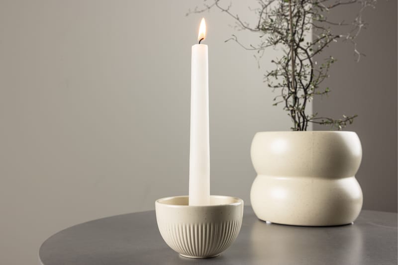 Posh Ljusstake 9x6 cm - Beige - Inredning - Ljus & dofter - Ljusstake & ljuslykta - Kandelaber & bordsljusstake