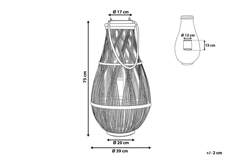 Tonga Lykta 39 cm - Trä/Natur - Inredning - Ljus & dofter - Ljusstake & ljuslykta