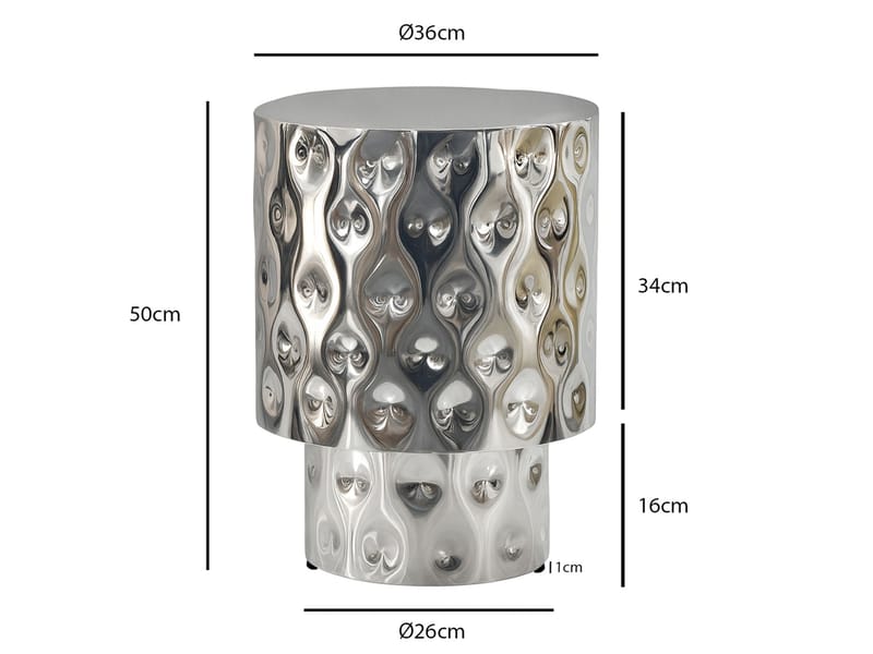 Melnor Runt sidobord 36 cm i aluminium - Silver - Inredning - Ljus & dofter - Ljusstake & ljuslykta