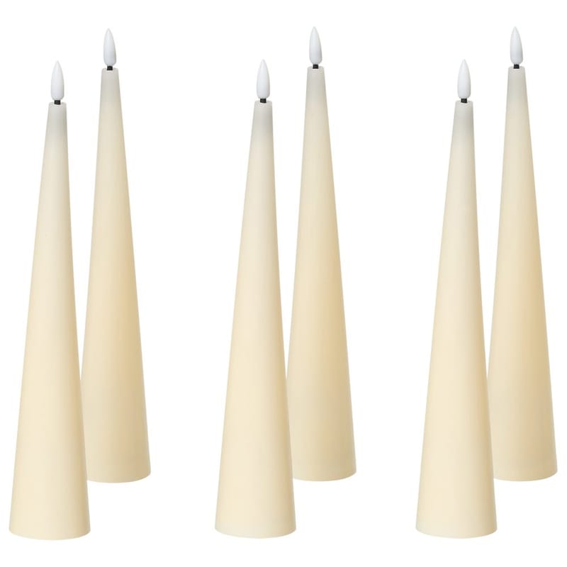 LED-ljus Aurum Set med 6 - Vit - Inredning - Ljus & dofter - Stearinljus - Kronljus & antikljus