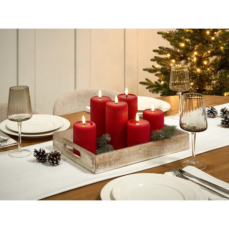 LED-ljus Noisette Set med 6 - Röd - Inredning - Ljus & dofter - Stearinljus - Kronljus & antikljus