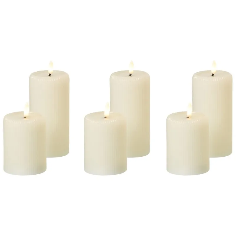 LED-ljus Noisette Set med 6, Vit