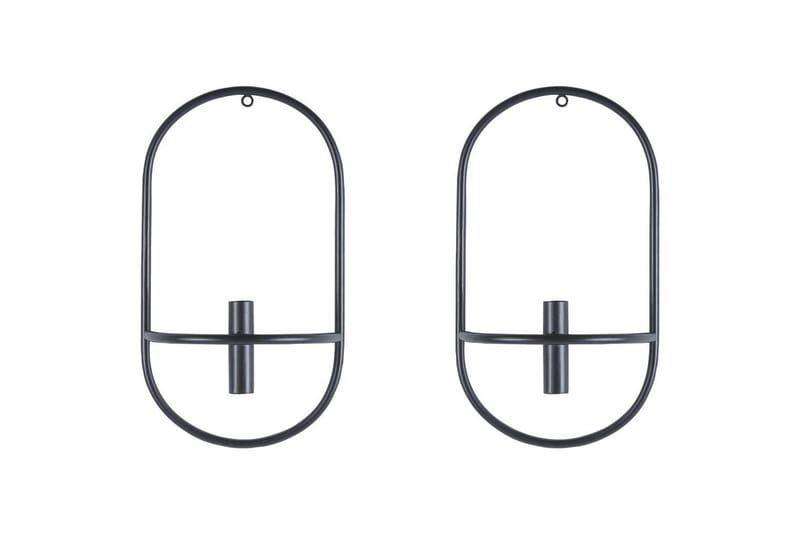 Väggljusstakar Caviana set om 2 Svart, Svart