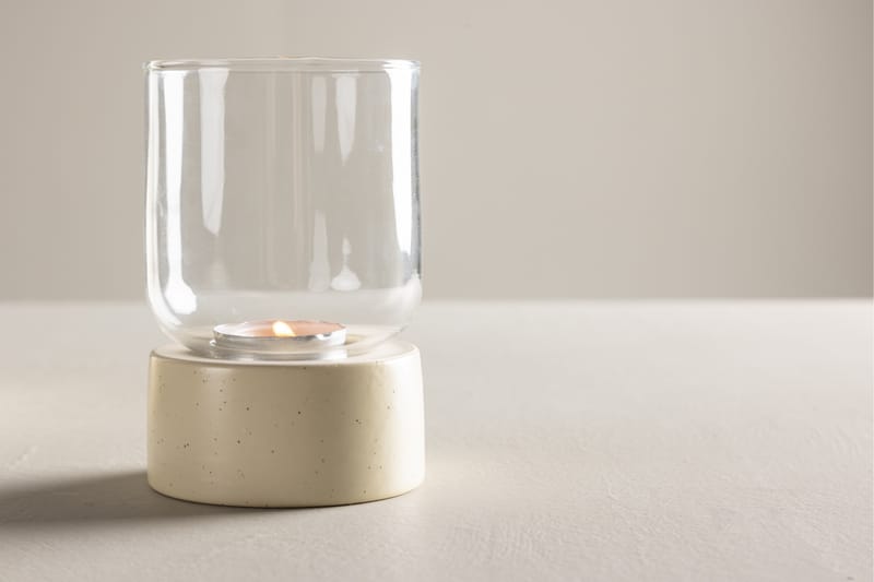 Vica Ljuslykta 8x12 cm - Beige - Inredning - Ljus & dofter - Ljusstake & ljuslykta