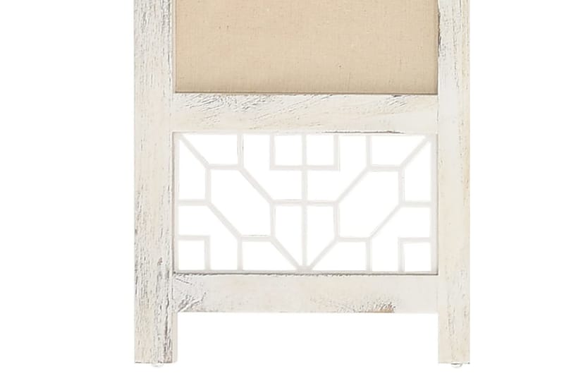 4-Panel Room Divider Cream 140x165 cm Fabric - Kräm - Inredning - Rumsavdelare - Vikskärm