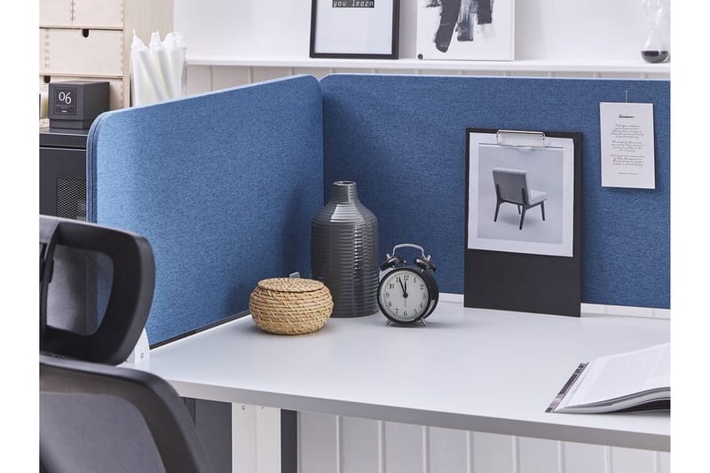 Avskärmning för skrivbord 160 x 40 cm blå WALLY - Blå - Bordstillbehör - Avskärmning skrivbord - Rumsavdelare