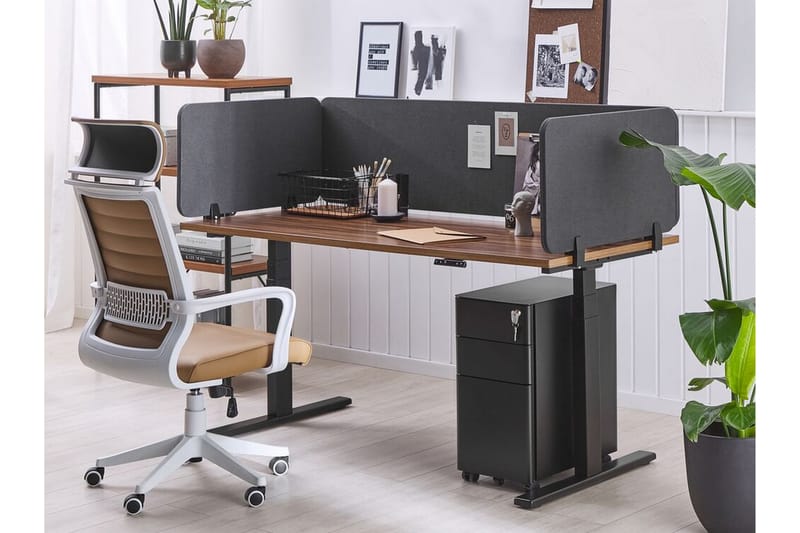 Avskärmning för skrivbord 160x40 cm grå WALLY - Grå - Bordstillbehör - Rumsavdelare - Avskärmning skrivbord