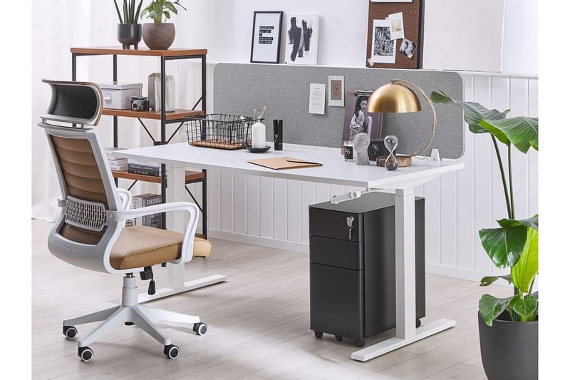 Avskärmning för skrivbord 160x40 cm grå WALLY - Grå - Bordstillbehör - Avskärmning skrivbord - Rumsavdelare