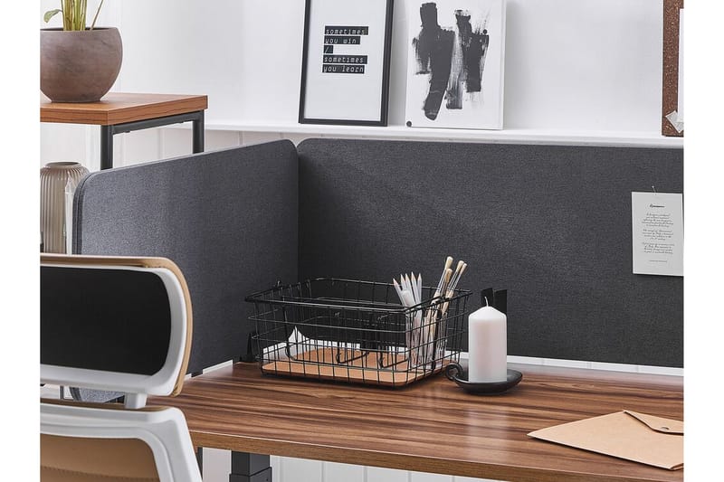 Avskärmning för skrivbord 180x40 cm grå WALLY - Grå - Bordstillbehör - Avskärmning skrivbord - Rumsavdelare