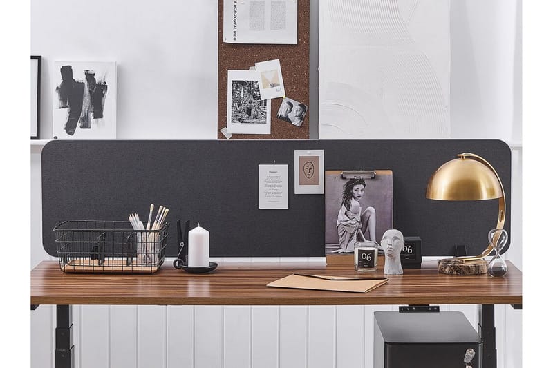 Avskärmning för skrivbord 180x40 cm grå WALLY - Grå - Inredning - Rumsavdelare - Avskärmning skrivbord