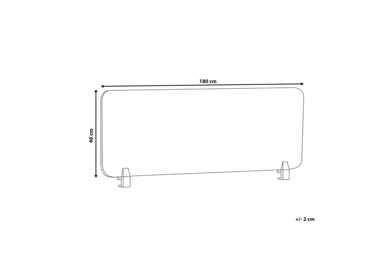 Avskärmning för skrivbord 180x40 cm grå WALLY - Vit - Inredning - Rumsavdelare - Avskärmning skrivbord
