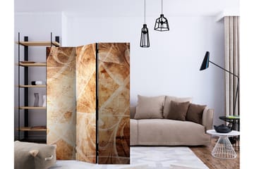 Kadira Fällbar Rumsavdelare 135x172 cm med Abstrakt Mönster i Tyg - Beige|Brun - Inredning - Rumsavdelare - Vikskärm