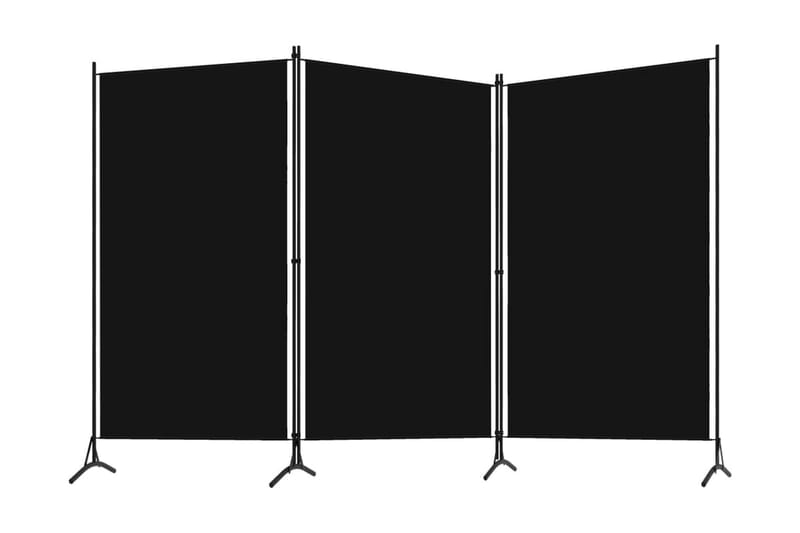 Rumsavdelare 3 paneler svart 260x180 cm - Svart - Skärmvägg - Rumsavdelare