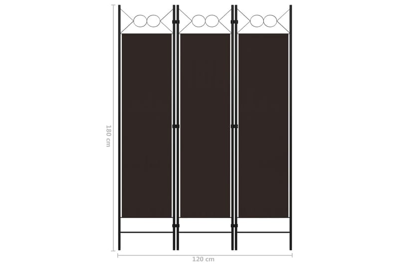 Rumsavdelare 3 paneler brun 120x180 cm - Brun - Skärmvägg - Rumsavdelare