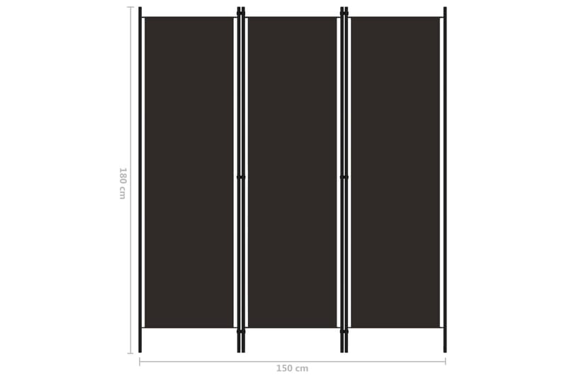 Rumsavdelare 3 paneler brun 150x180 cm - Brun - Inredning - Rumsavdelare - Skärmvägg