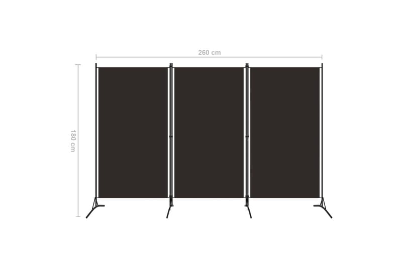 Rumsavdelare 3 paneler brun 260x180 cm - Brun - Inredning - Rumsavdelare - Skärmvägg