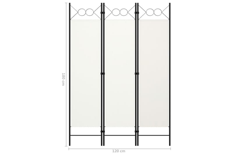 Rumsavdelare 3 paneler gräddvit 120x180 cm - Vit - Inredning - Rumsavdelare - Skärmvägg