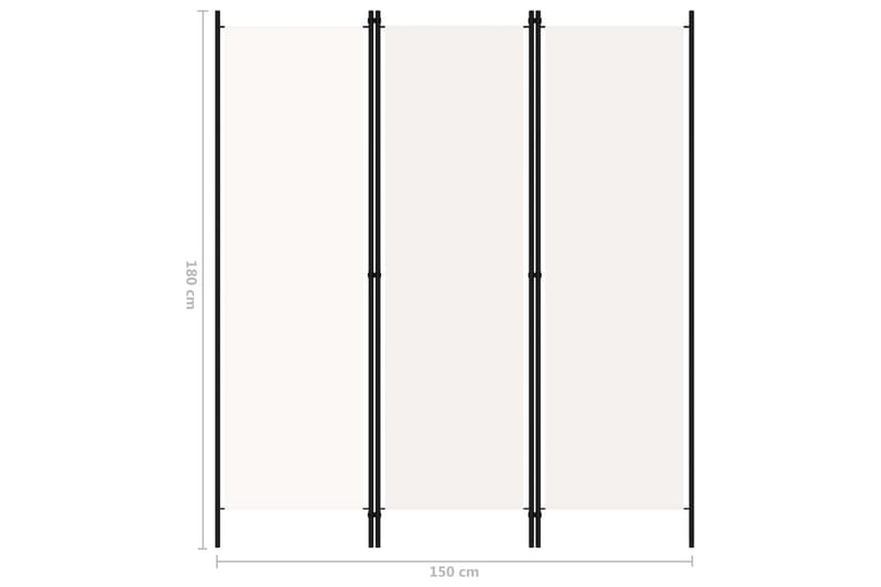 Rumsavdelare 3 paneler gräddvit 150x180 cm - Vit - Inredning - Rumsavdelare - Skärmvägg