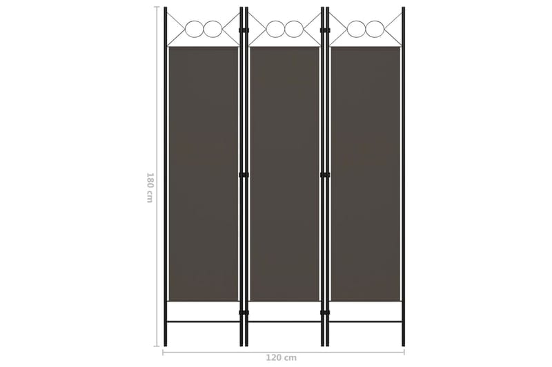 Rumsavdelare 3 paneler antracit 120x180 cm - Grå - Inredning - Rumsavdelare - Skärmvägg