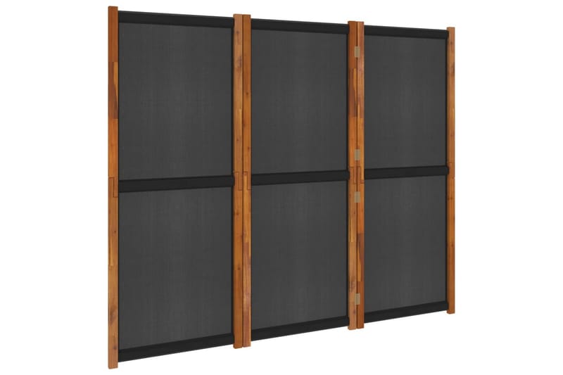 Rumsavdelare 3 paneler svart 210x180 cm - Svart - Skärmvägg - Rumsavdelare