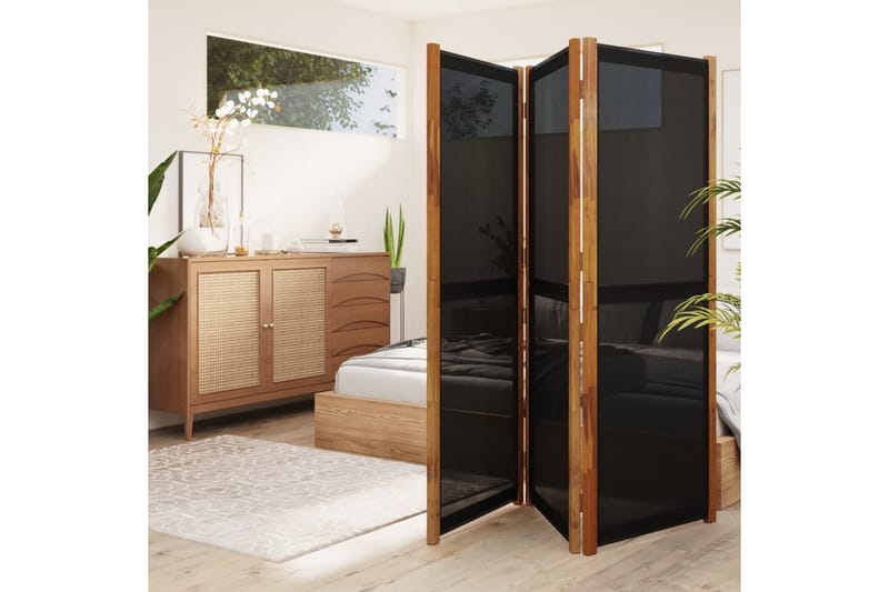 Rumsavdelare 3 paneler svart 210x180 cm - Svart - Inredning - Rumsavdelare - Skärmvägg