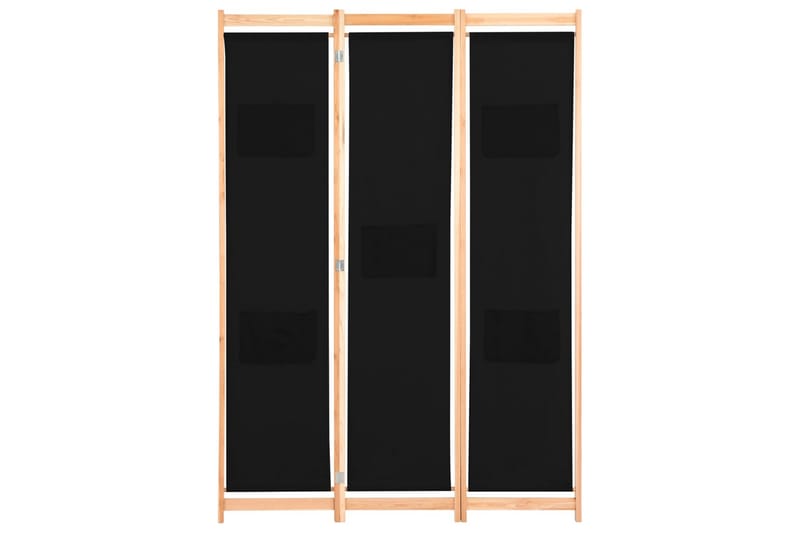 Rumsavdelare 3 paneler 120x170x4 cm svart tyg - Svart - Inredning - Rumsavdelare - Skärmvägg