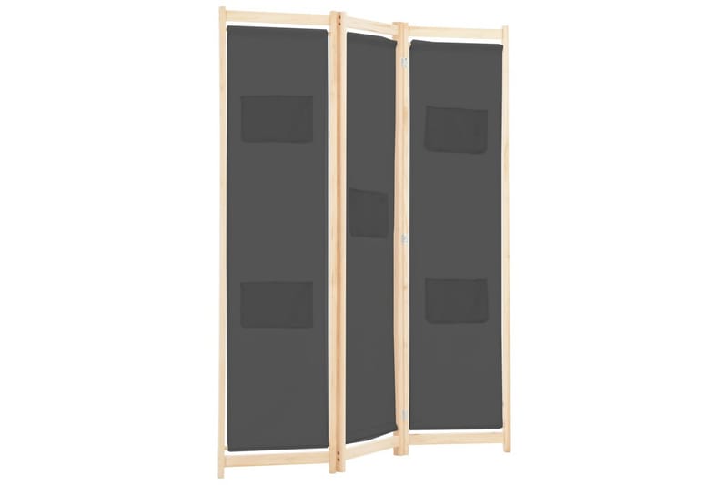 Rumsavdelare 3 paneler 120x170x4 cm grå tyg - Grå - Inredning - Rumsavdelare - Skärmvägg