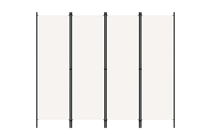 Rumsavdelare 4 paneler gräddvit 200x180 cm - Vit - Vikskärm - Rumsavdelare