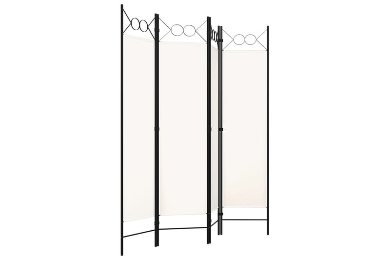 Rumsavdelare 4 paneler gräddvit 160x180 cm - Vit - Inredning - Rumsavdelare - Skärmvägg