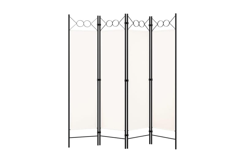 Rumsavdelare 4 paneler gräddvit 160x180 cm - Vit - Inredning - Rumsavdelare - Skärmvägg