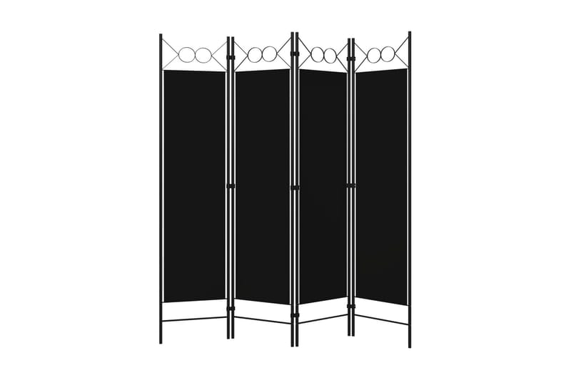 Rumsavdelare 4 paneler svart 160x180 cm - Svart - Inredning - Rumsavdelare - Skärmvägg