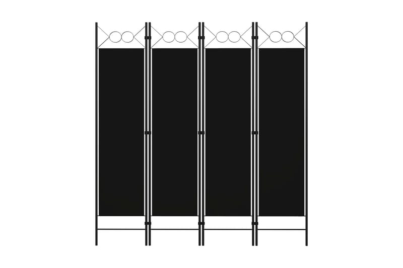Rumsavdelare 4 paneler svart 160x180 cm - Svart - Rumsavdelare - Skärmvägg