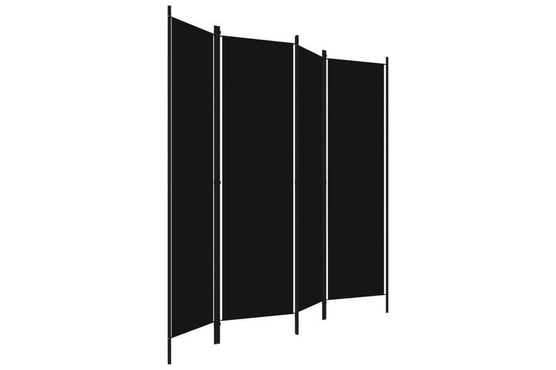 Rumsavdelare 4 paneler svart 200x180 cm - Svart - Skärmvägg - Rumsavdelare