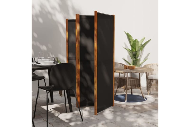 Rumsavdelare 4 paneler svart 280x180 cm - Svart - Inredning - Rumsavdelare - Skärmvägg