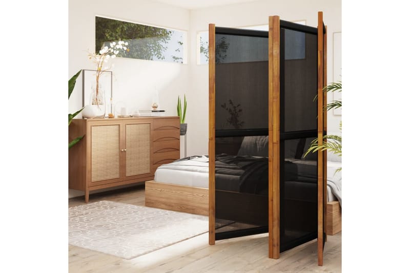 Rumsavdelare 4 paneler svart 280x180 cm - Svart - Inredning - Rumsavdelare - Skärmvägg