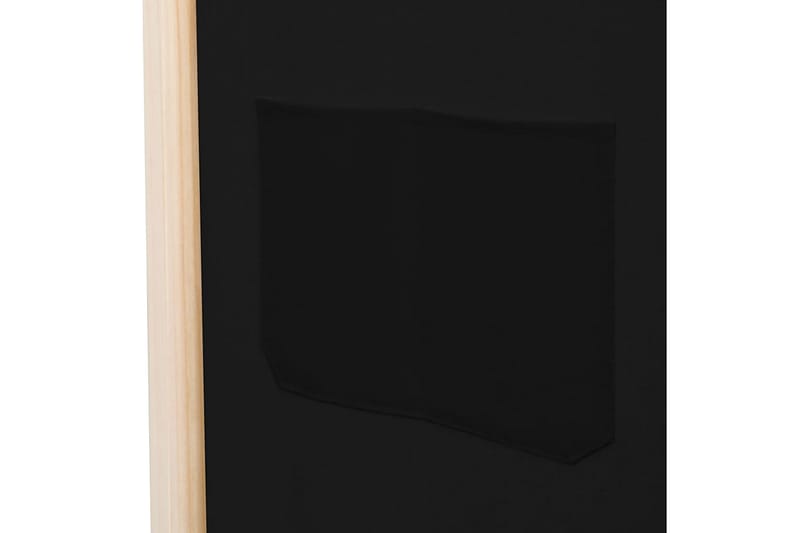 Rumsavdelare 4 paneler 160x170x4 cm svart tyg - Svart - Skärmvägg - Rumsavdelare