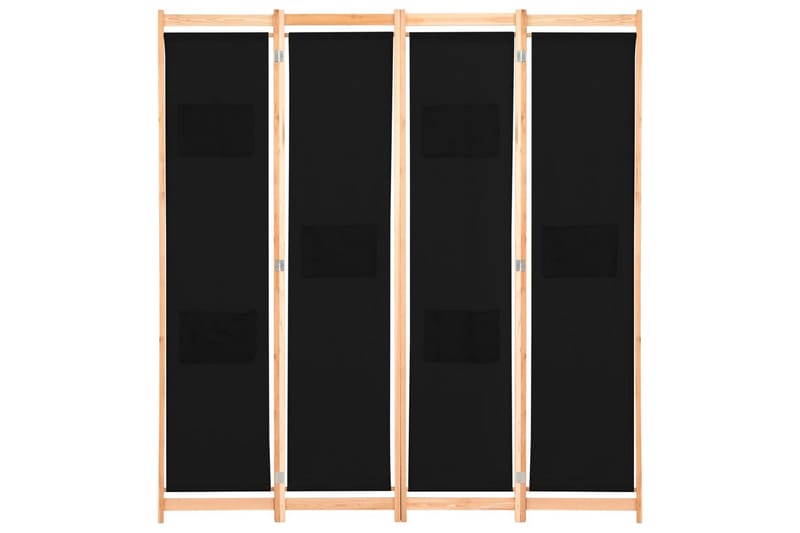 Rumsavdelare 4 paneler 160x170x4 cm svart tyg - Svart - Inredning - Rumsavdelare - Skärmvägg