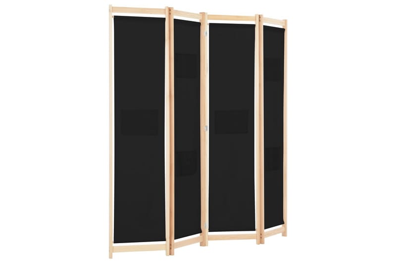 Rumsavdelare 4 paneler 160x170x4 cm svart tyg - Svart - Inredning - Rumsavdelare - Skärmvägg