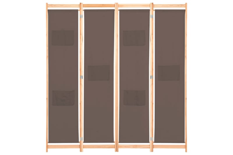Rumsavdelare 4 paneler 160x170x4 cm brun tyg - Brun - Inredning - Rumsavdelare - Skärmvägg