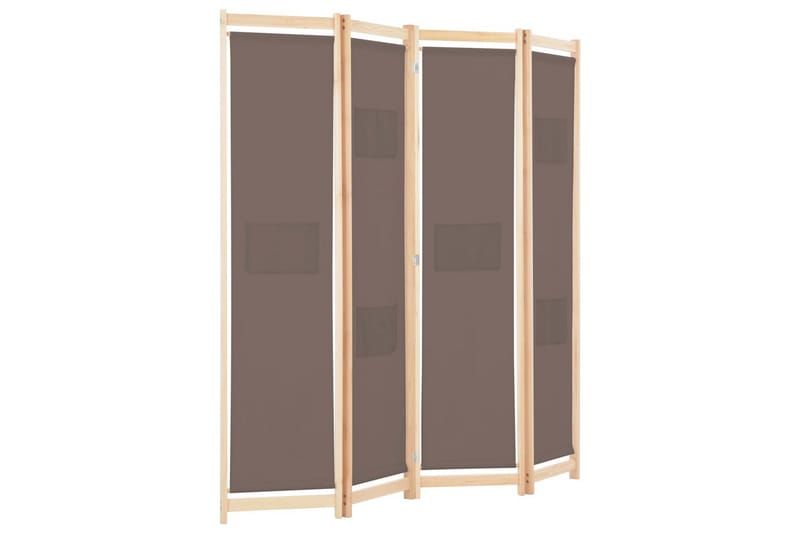 Rumsavdelare 4 paneler 160x170x4 cm brun tyg - Brun - Inredning - Rumsavdelare - Skärmvägg