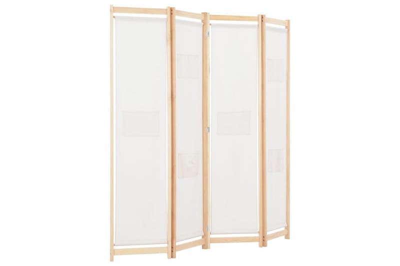 Rumsavdelare 4 paneler 160x170x4 cm gräddvit tyg - Gräddvit - Inredning - Rumsavdelare - Skärmvägg