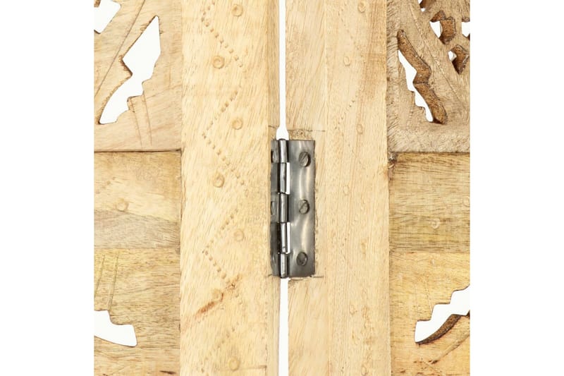 Rumsavdelare 5 paneler handsnidad 200x165 cm massivt mangotr - Brun - Inredning - Rumsavdelare - Skärmvägg
