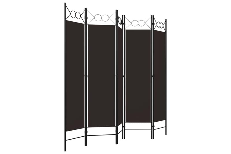 Rumsavdelare 5 paneler brun 200x180 cm - Brun - Inredning - Rumsavdelare - Skärmvägg