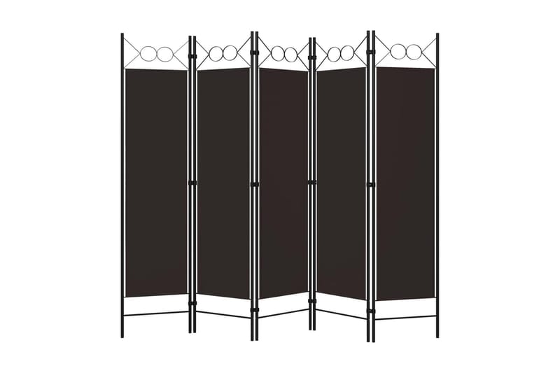 Rumsavdelare 5 paneler brun 200x180 cm - Brun - Inredning - Rumsavdelare - Skärmvägg