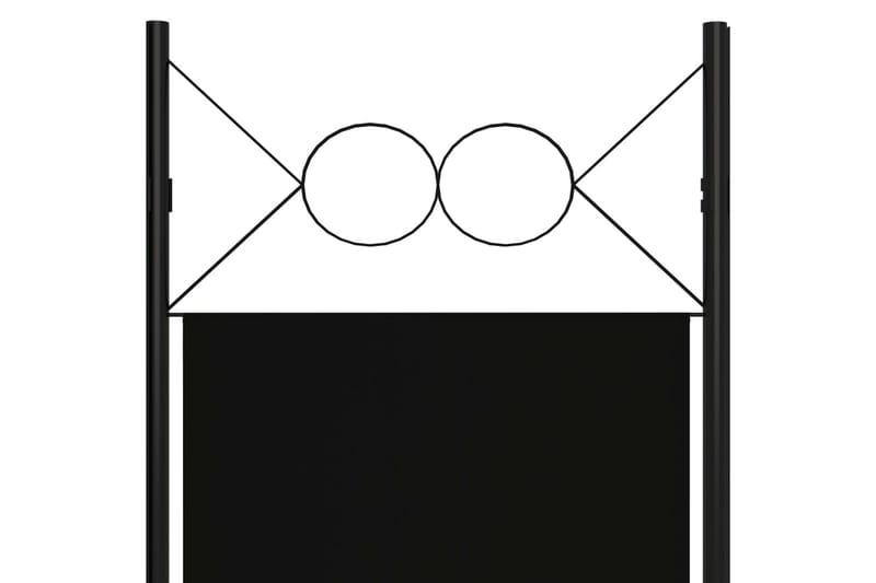 Rumsavdelare 5 paneler svart 200x180 cm - Svart - Skärmvägg - Rumsavdelare