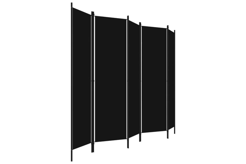 Rumsavdelare 5 paneler svart 250x180 cm - Svart - Inredning - Rumsavdelare - Skärmvägg